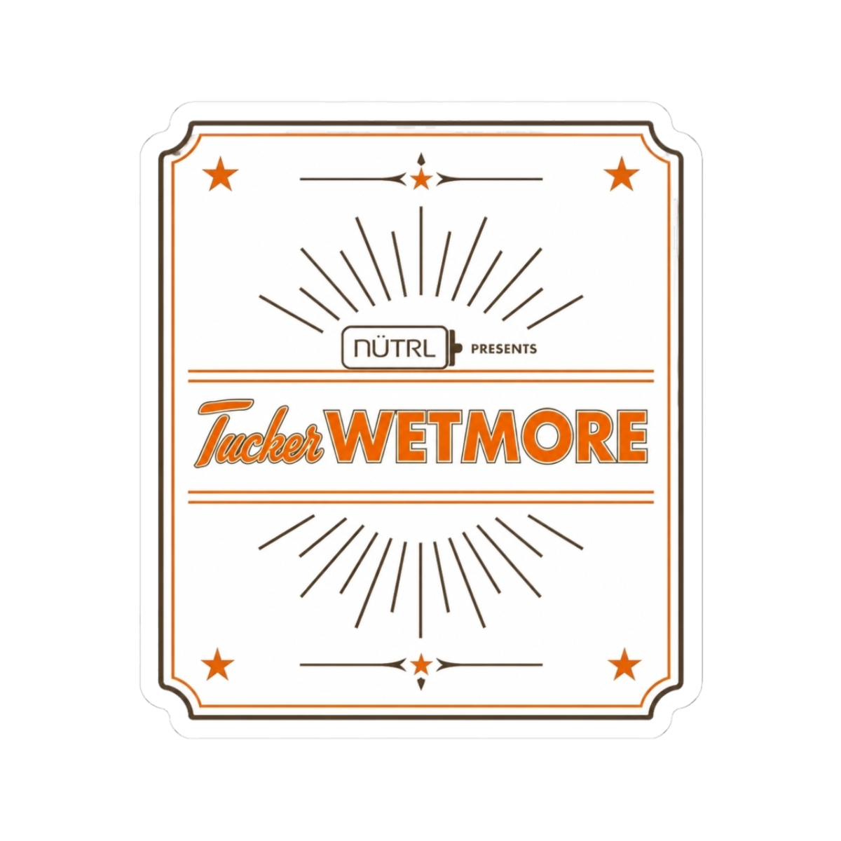 Tucker Wetmore The Brunette World Tour 2026 North America Sticker - Official stickers merchandise
