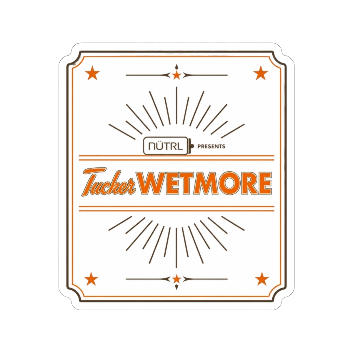 Tucker Wetmore The Brunette World Tour 2026 North America Sticker