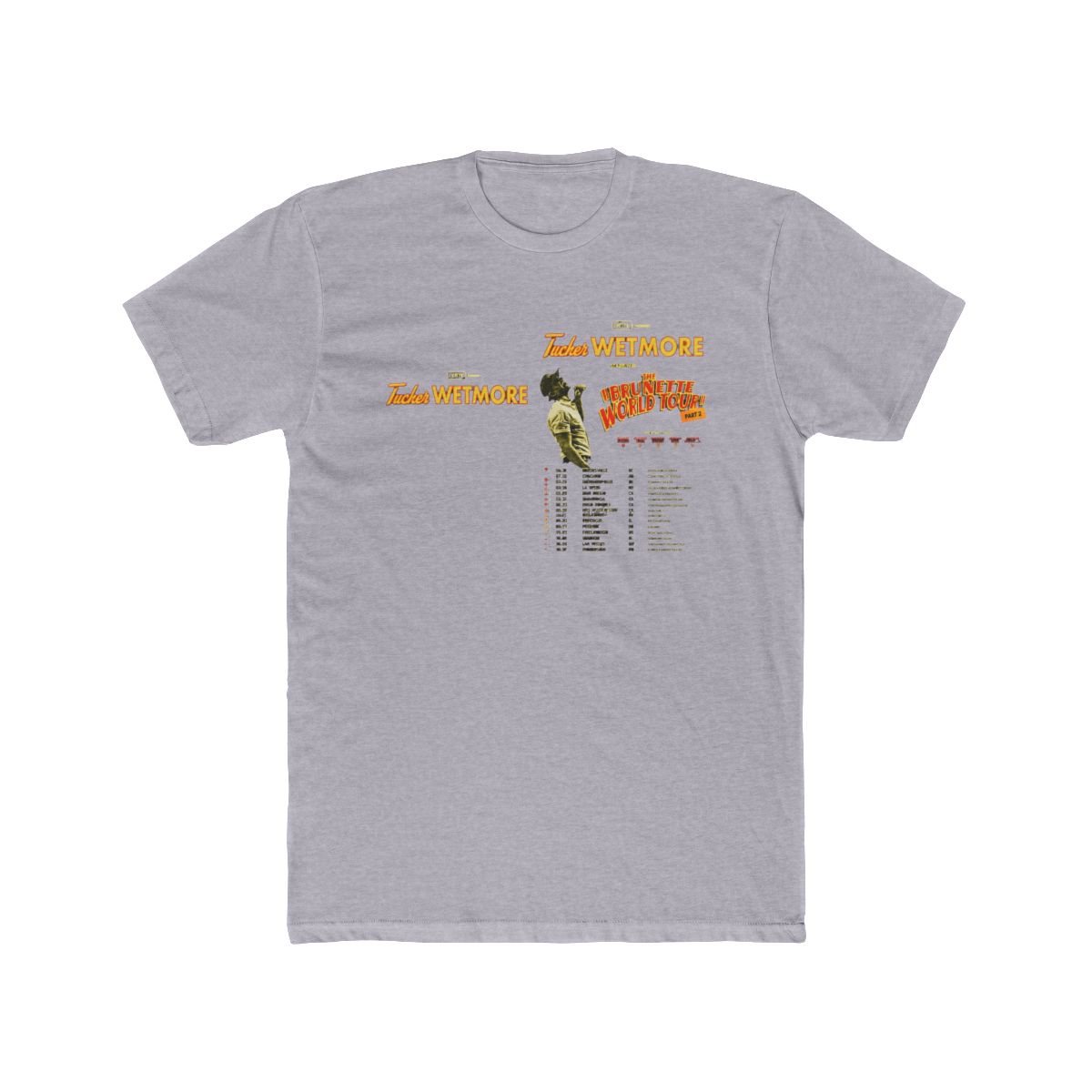 Tucker Wetmore The Brunette World Tour Part 2 2026 North America Schedule Dates Two Sided T Shirt - Blaxteeco