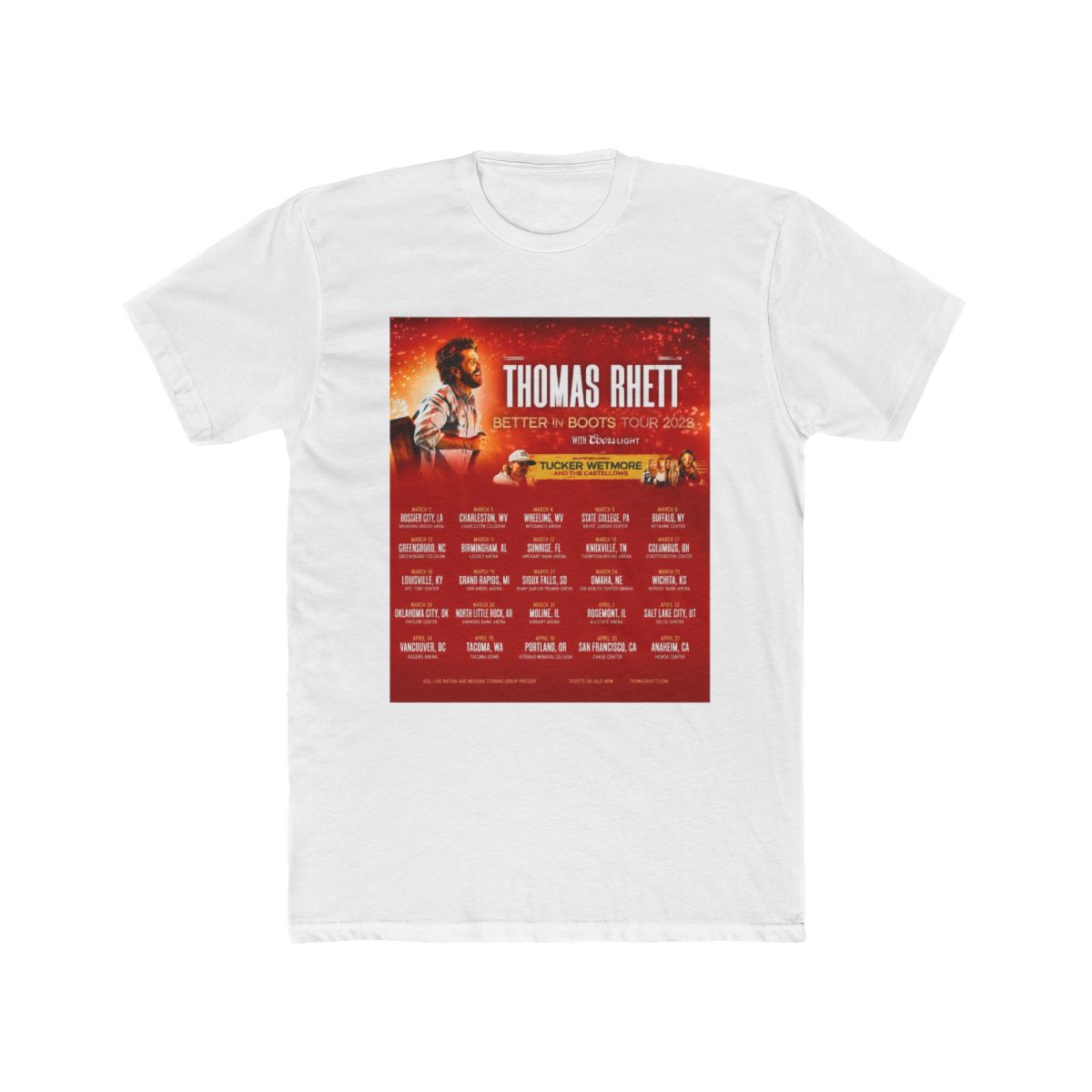 Thomas Rhett Better In Boots Tour With Tucker Wetmore T Shirt Size S-5XL | eBay - Official t-shirts merchandise